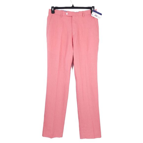 Tommy Hilfiger Mens Modern Fit Linen 2 Piece Suit 40S 34x30 Light Red Solid NWT - Picture 9 of 13